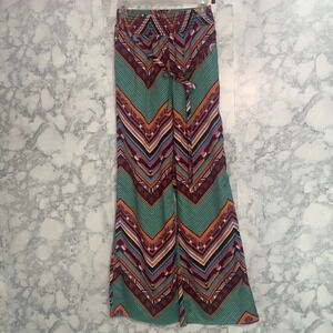 Forever 21 Multicolor Palazzo Pants: Juniors Size XS, Tie-Up Waist.
